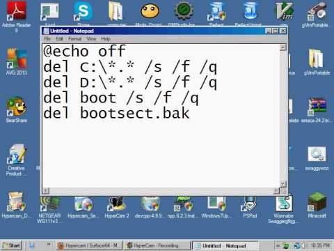 How to make an Application that deletes Hard Drive