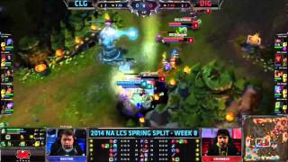 LCS 2014 NA Spring W8D1: CLG vs DIG | DIG Crumbzz Fail flash