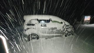 数年に一度クラスの大寒波の夜に雪山に行ったけど途中で下山してしまう遭難寸前の車中泊【前編】