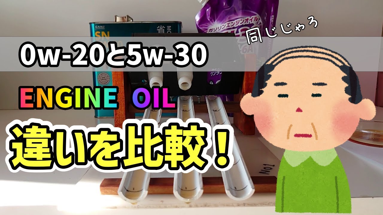 【簡単解説】エンジンオイル0W-20と5W-30の違いを分かりやすく比較検証！