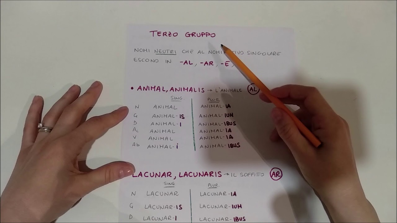 Lezione 16 - la Terza Declinazione - neutri del terzo gruppo - YouTube