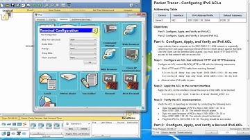 9.5.2.6 Packet Tracer Configuring IPv6 ACLs