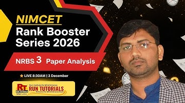 NIMCET 2026 Online Paper Analysis | NRBS-03 | Run Tutorials Varanasi | Full Explanation