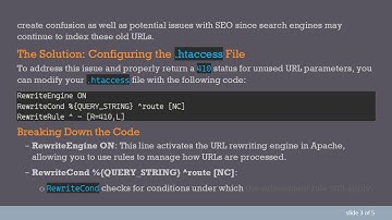 Resolving the 410 Status for Unused URL Parameters in Your .htaccess File