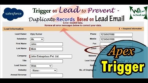 How to prevent duplicate lead records based on email uses of apex trigger Salesforce