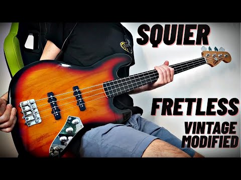 Squier Jazz Bass Vintage Modified FRETLESS - BASS DEMO - YouTube