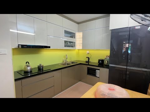 Tủ Bếp MDF Inox Cánh Acrylic Nhà Cô Sơn Hai Bà Trưng Hà Nội