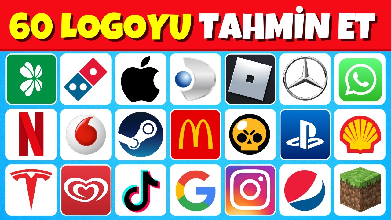 Logoyu Tahmin Et 🔥 Logo Bulmaca | 60 Soruyu 3 Saniye İçinde Bilmece | Logo Yarışması