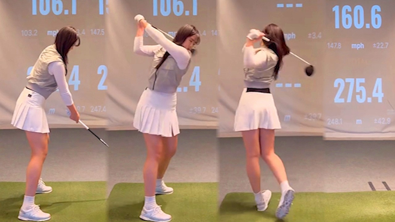비거리 280!! KLPGA 김채경 프로의 파워가 느껴지는 골프스윙!
