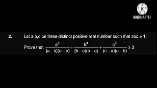A nice inequality from RMO2016.