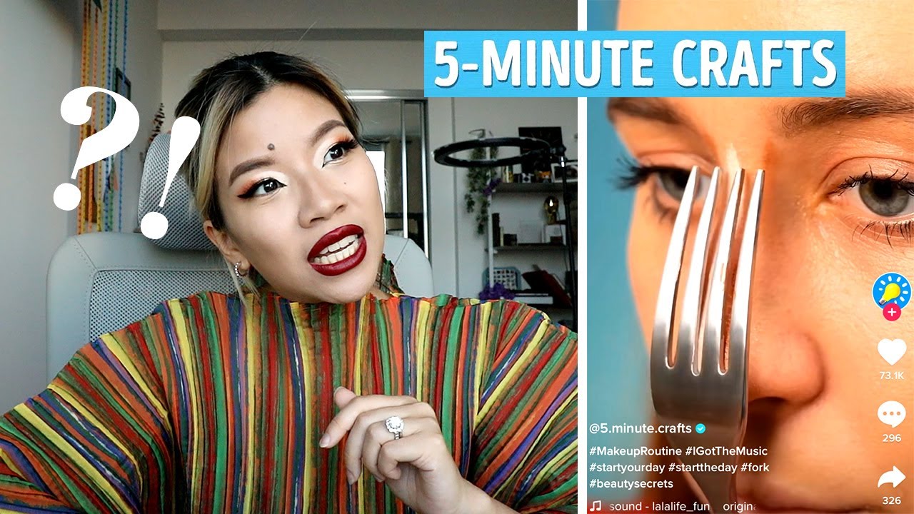 Cindy Chen Designs Blind Reacting to 5 Minute Crafts Makeup Hacks