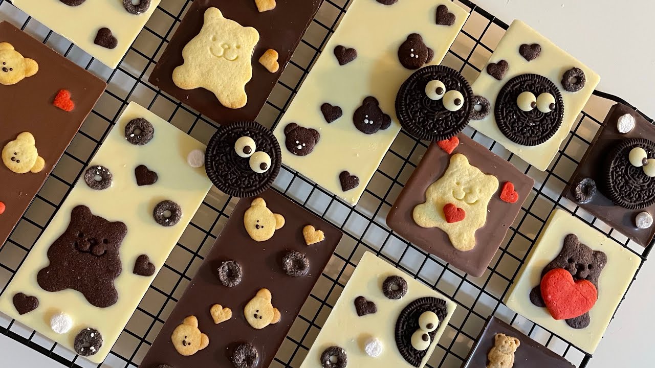 만들기도 쉽지만 귀엽기까지한 발렌타인데이 바크 초콜릿 만들기 🍫🤍/ 노오븐도 가능해요 🫶🏻 해피 발렌타인데이 !