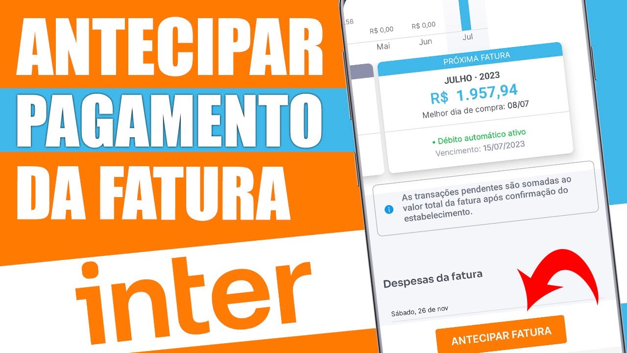 Como antecipar pagamento da fatura Inter com o saldo da conta - YouTube