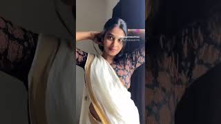 White Saree Backless Blouse Design Back Pose