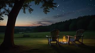 Night Bonfire: Relaxing Crackling Sounds with Cricket Serenade for Sleep