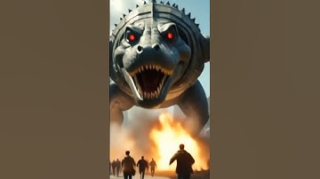 crocodile robot attacks the city and causes panic among the citizens #ai #shorts #crocodile #monster