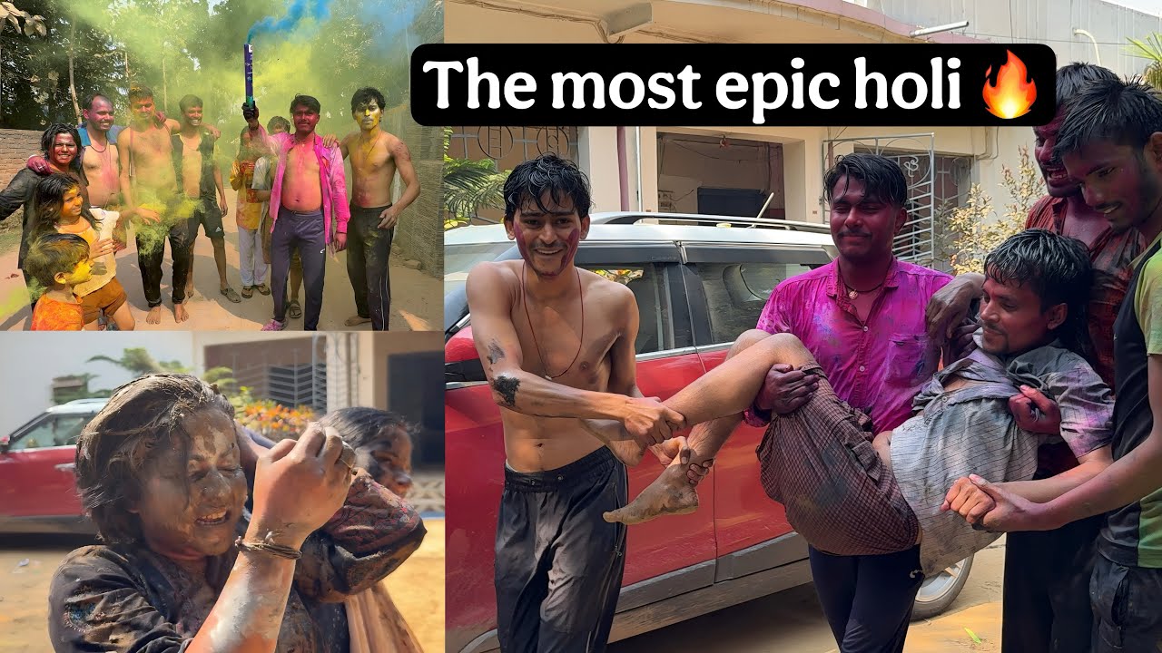 Holi celebration with all villagers 😍🔥 | first time 