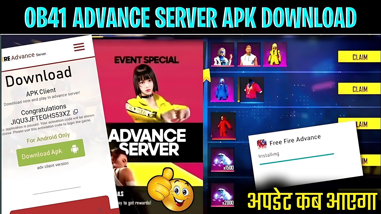 HOW TO DOWNLOAD FREE FIRE ADVANCE SERVER 2023😱🔥, FREE FIRE OB41 ADVANCE  SERVER