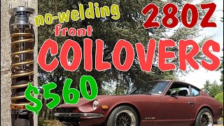 Build 280Z Coilovers low cost no welding how to  Datsun 240Z camber plates springs