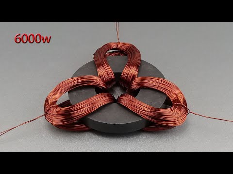 I make 220v 6000w free electricity energy with three copper coil and big