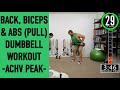 Back Biceps & Abs Dumbbell Workout - Pull Workout @ACHV PEAK