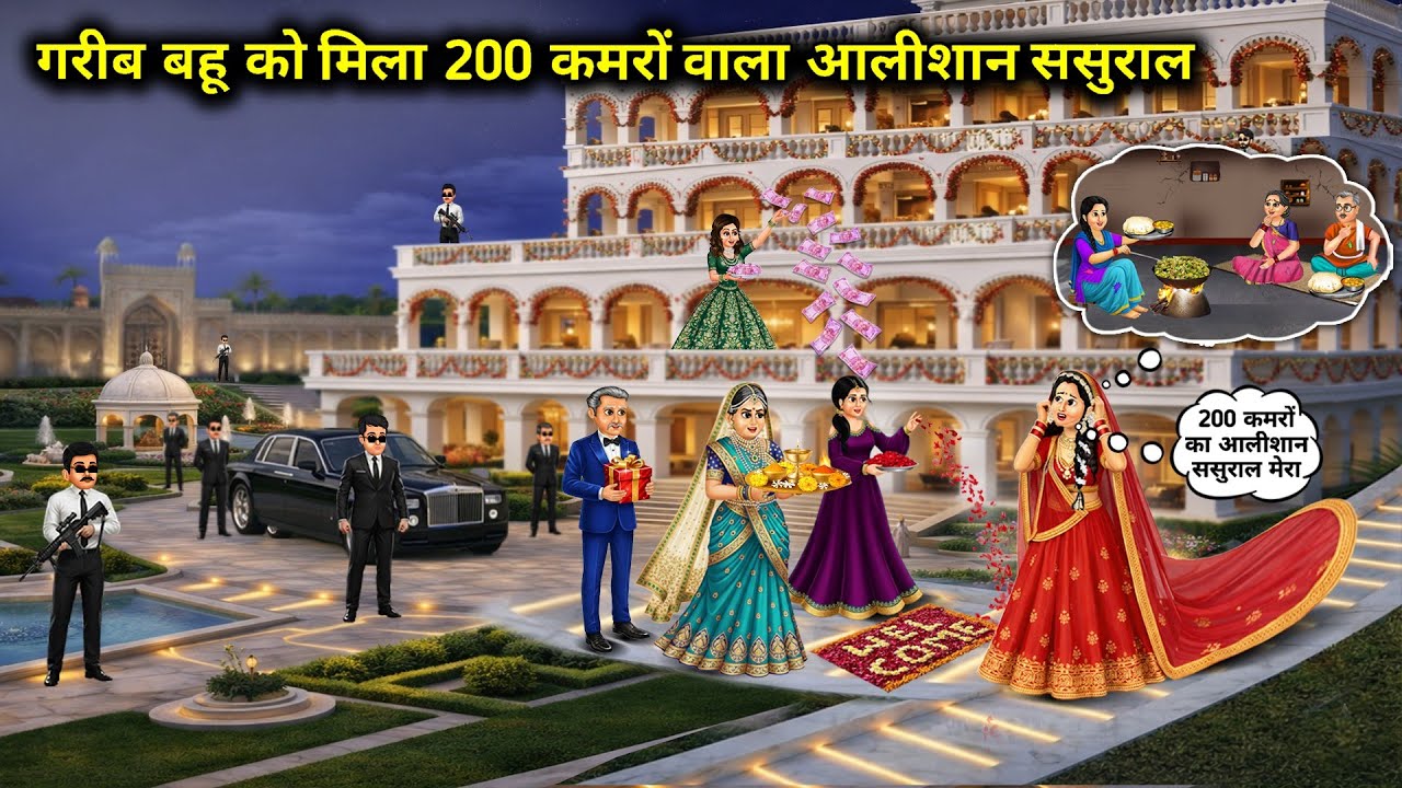 गरीब बहू को मिला 200 कमरों वाला आलीशान ससुराल | Poor Daughter-In-Law Luxurious House | Cartoon Video