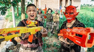 LTT Nerf Mod : Captain Warriors Black Use Nerf Guns Fight Crime Dangerous Mask One Eye 4