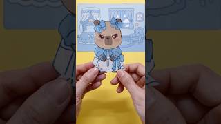 Capybara lovely dress up🍊🍒 카피바라 드레스업 DIY #capybara #カピバラ #paperdiy
