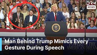 HILARIOUS Moment: Man Behind Trump Copies His Every Move During Georgia Speech | AC1E