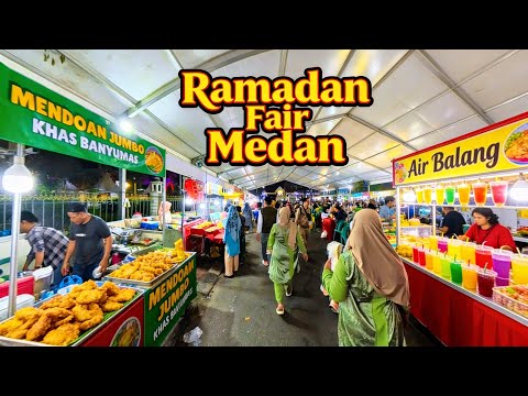Ramadan Fair Medan 2026 | Street Food Night Market Walking Tour 