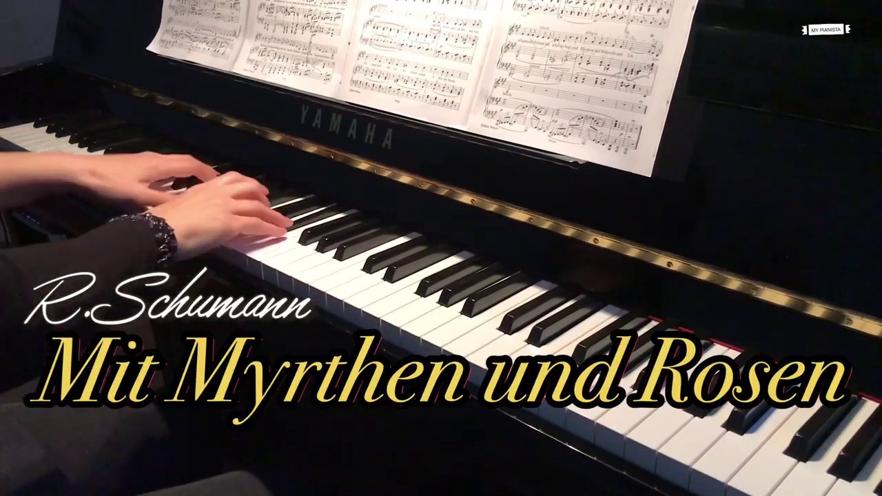 Mit Myrthen und Rosen, in A Major, Karaoke, Accompaniment, for low voice, Schumann