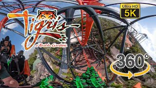 2020 VR 360 Tigris Roller Coaster On Ride Ultra HD 5K POV Busch Gardens Tampa