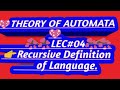 Recursive Definition of Language in Theory of Computation
