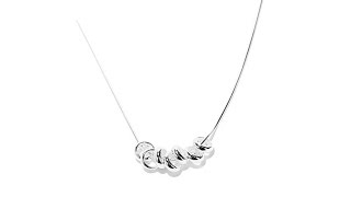Sterling Silver Lucky 7 Circle Ring 18 Necklace