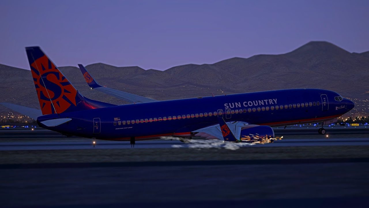 Sun Country Airlines B737, Las Vegas, McCarran Airport, Landing Gear Malfunction, Flight 110, N817SY