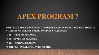 Apex Program for Practice 7