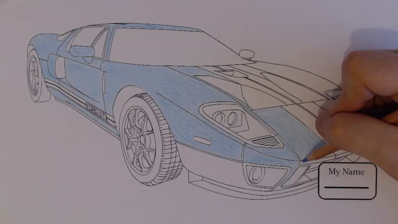 Asmr Colouring In Cars Ford Gt 2006 49 Mins No Talking Youtube