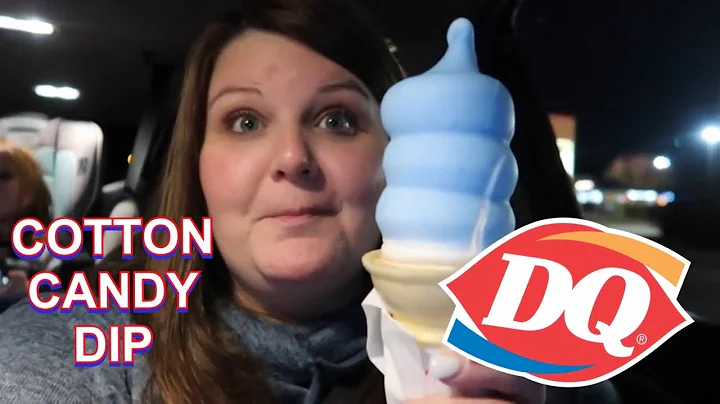 TRYING THE NEW DAIRY QUEEN COTTON CANDY DIPPED CONE!!!!