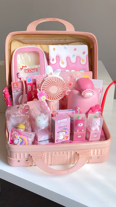 Pink School Hamper 🎀🌷#pink #stationary #stationery #hampers #kawaii