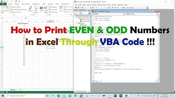 How to Print EVEN &  ODD Numbers in Excel Through VBA Code !!!