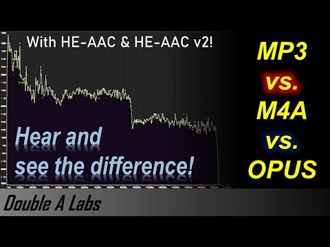 MP3 vs M4A (AAC-LC, AAC-HE v1, & AAC-HE v2) vs Opus Audio Quality Comparison // Double A Labs