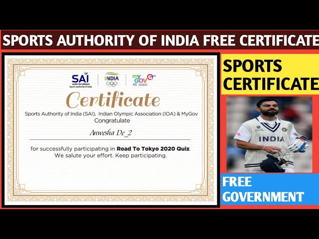 How To Get Sports Certificate In India