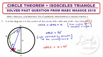 Circle Theorem with Inscribed Triangle and Quadrilateral * Solved Example from WASSCE 2018 PC2 Exam