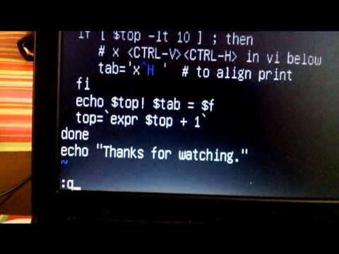 Linux shell script calculating factorials.