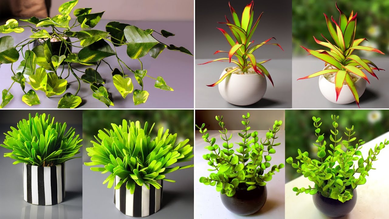 4 DIY Artificial Plants for Home Decoration  DIY Fake Indoor Plants From  Foam Sheet 