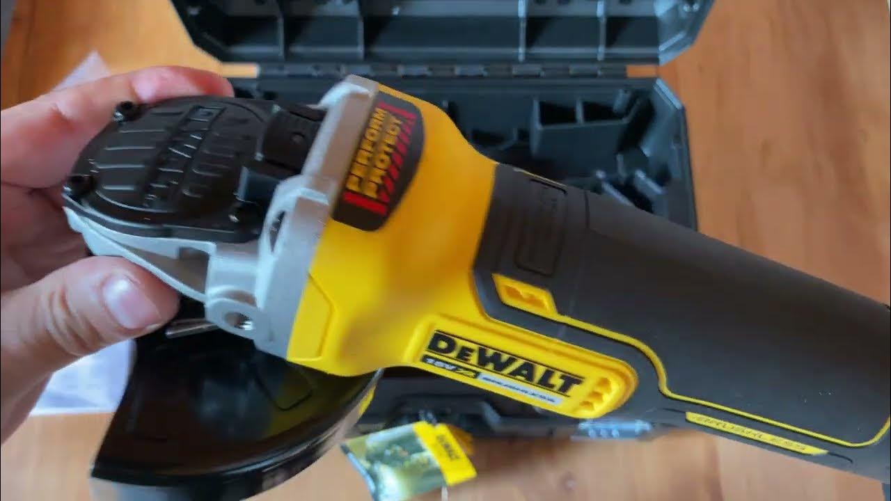 Rådgiver Rastløs Kirkegård Unboxing DeWalt DCG406NT Brushless Angle Grinder Flexvolt - YouTube