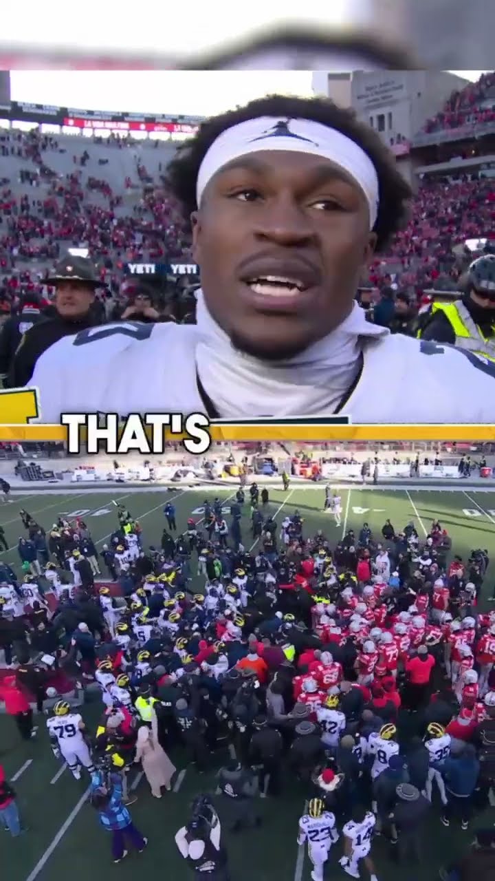 Kalel Mullings on postgame antics #michiganwolverines #ohiostatebuckeyes #Collegefootball