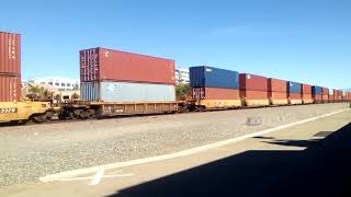 BNSF 4347 Westbound  Double Stack Intermodal Train - Corona ,CA 12/8/2017