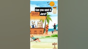 Can you spot 5 jars at the beach? #beach #watersounds #quiz #game #reels #shorts #viral #viralvideo
