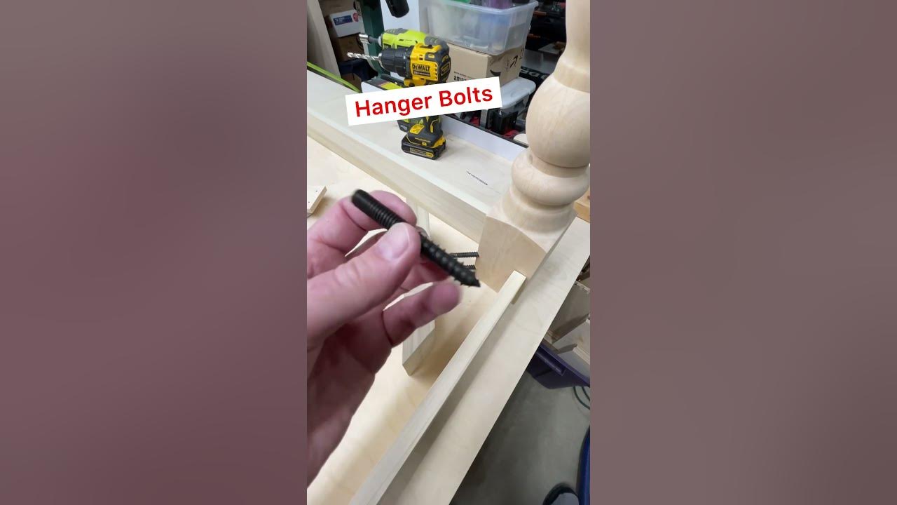 Using some hanger bolts to attach my legs to the table apron on this build. YouTube
